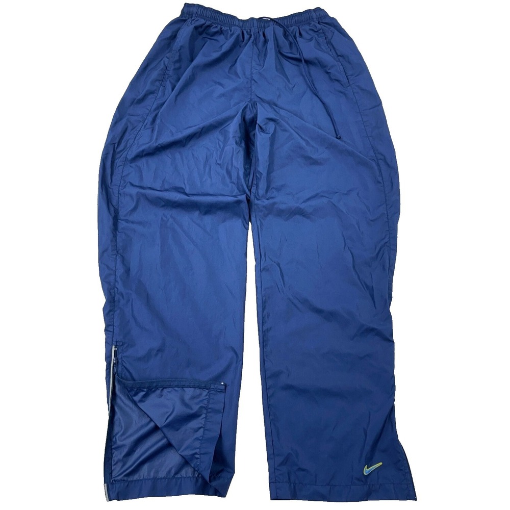 Vintage Nike Pants Women Large Navy Blue Track Suit Windbreakers Baggy Y2K 2000s